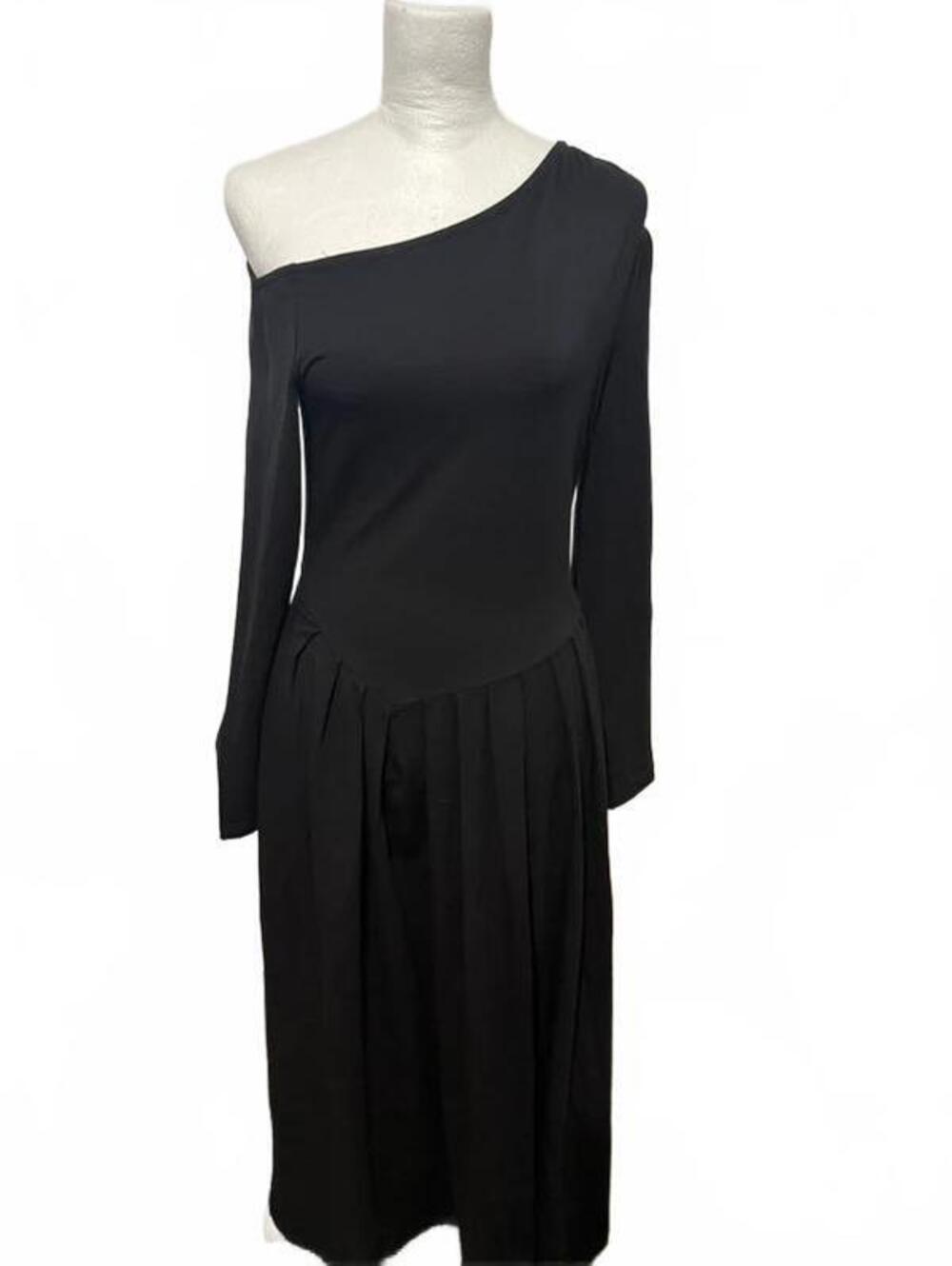 Women’s black long sleeve , one shoulder maxi dress